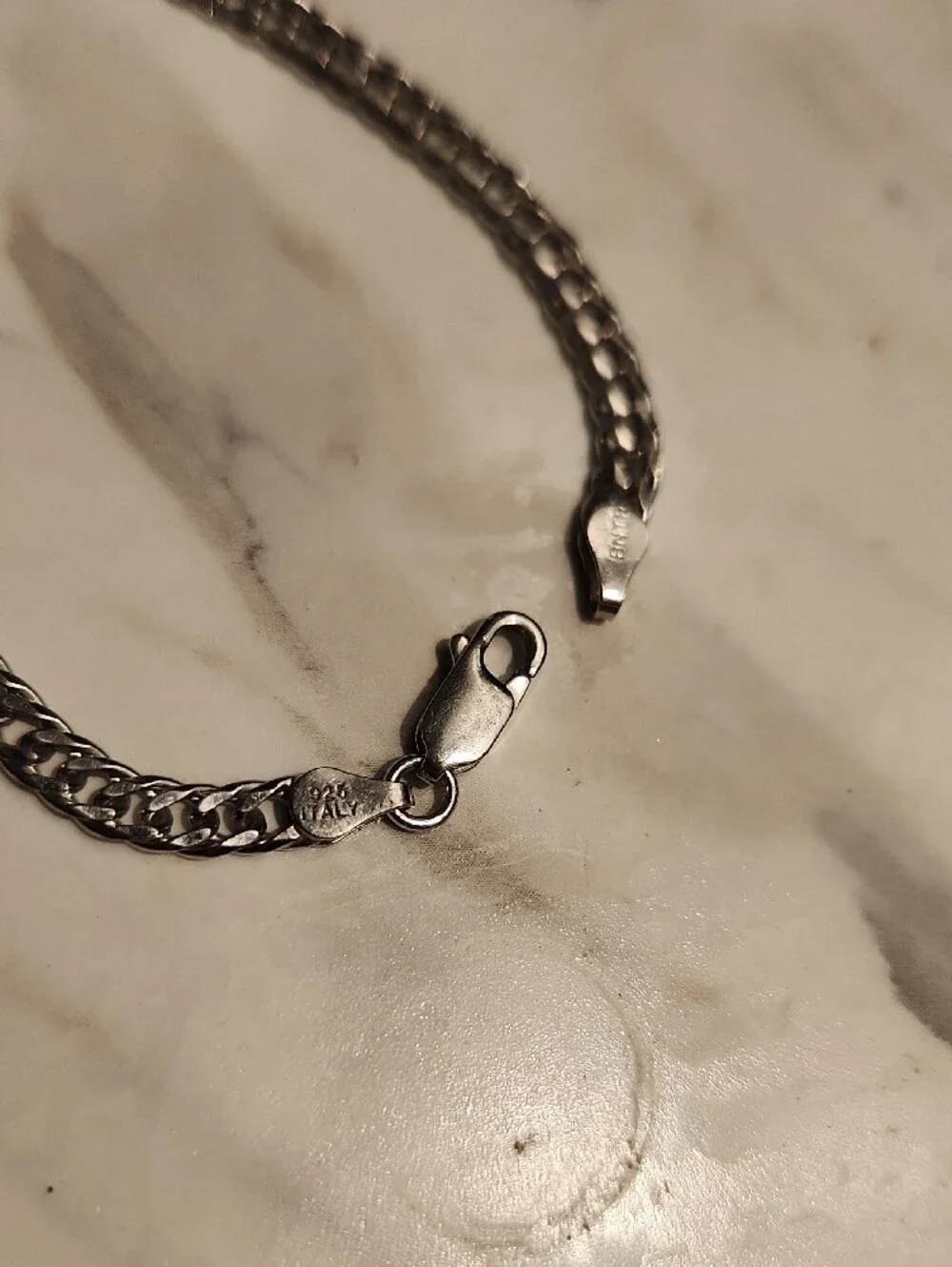 7.5 inch Sterling Silver Men's Box Chain Bracelet  - Silver .925